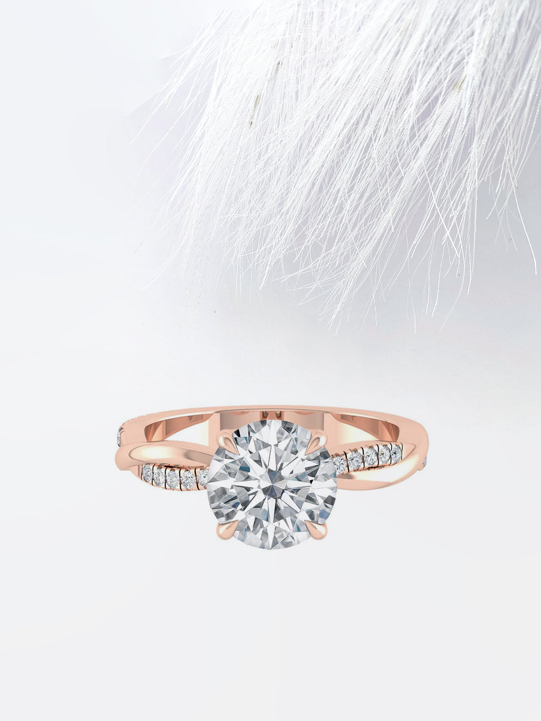 1.5CT Round Cut Twisted Moissanite Diamond Engagement Ring Anniversary Gift