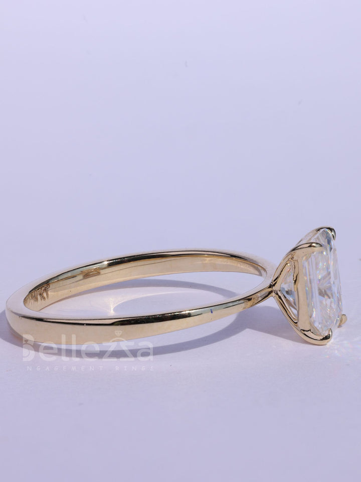 1.0CT Radiant Cut Moissanite Classic Solitaire Timeless Engagement Ring