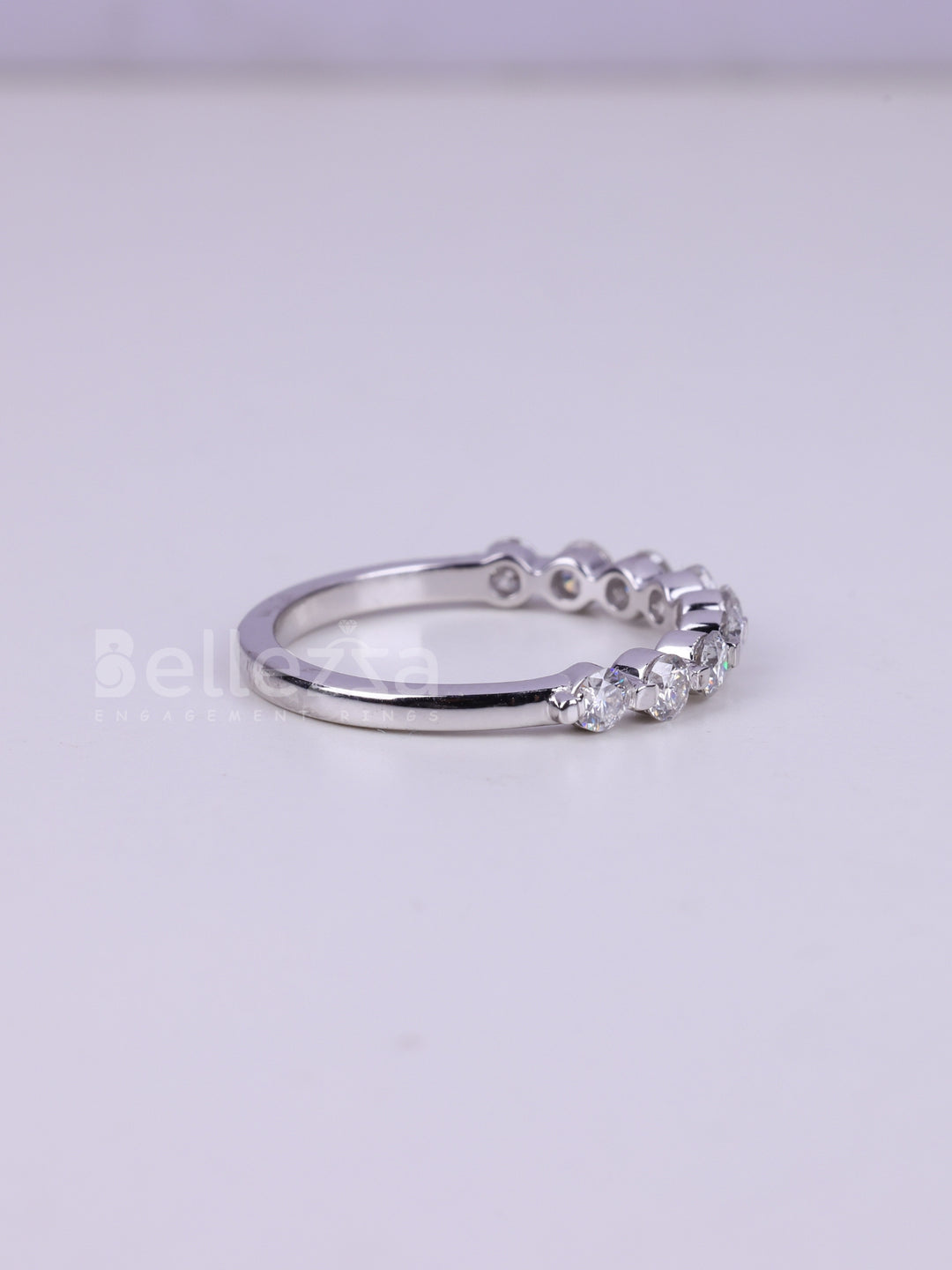 0.40TCW Round Cut Half Eternity Wedding Band For Her