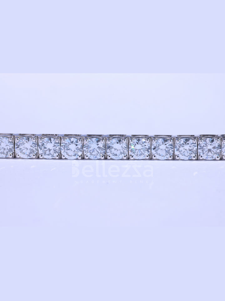 Round Brilliant Cut Diamond Moissanite Teniss Wedding Bracelet