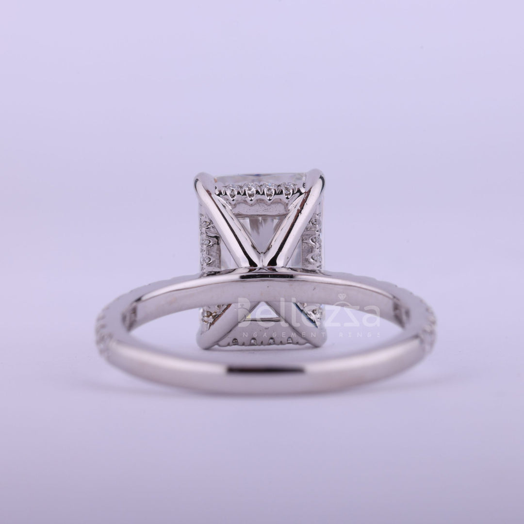 1.50CT Radiant Cut Diamond Pave Setting Engagement Ring