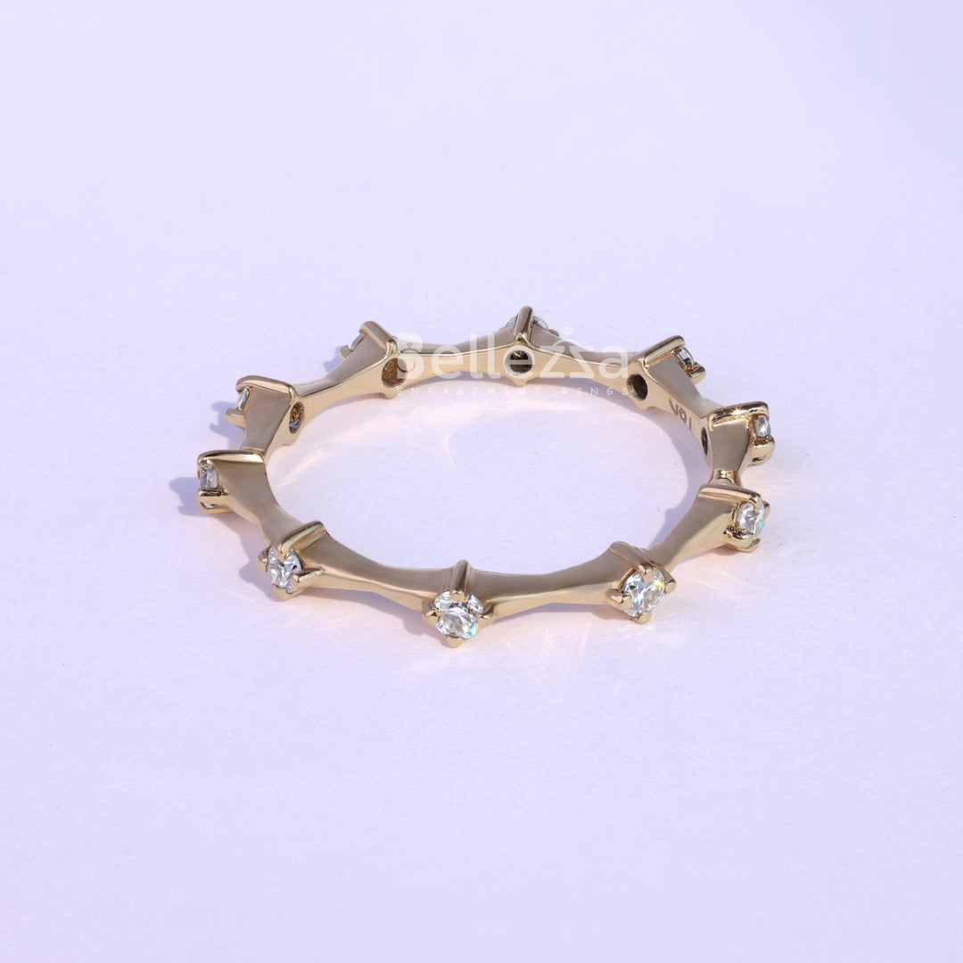 Round Diamond Full Eternity Petite Pave Wedding Band - Ready To Ship