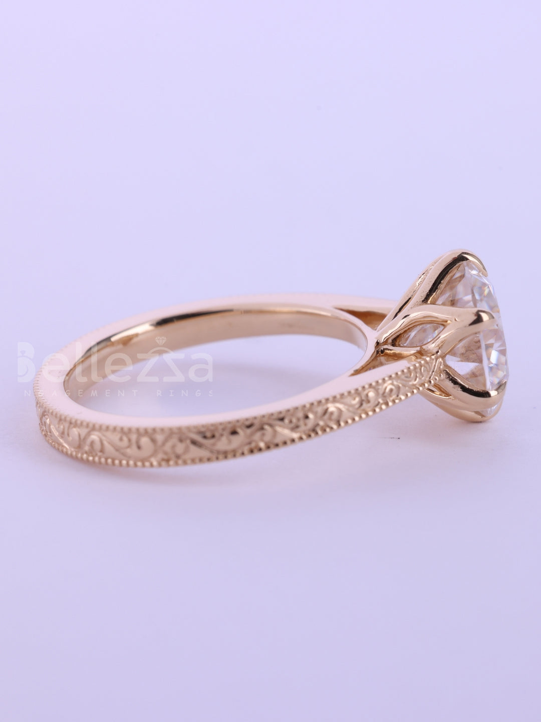 1.0CT-2.0CT Round Cut Diamond Vintage Solitaire Engagement Ring