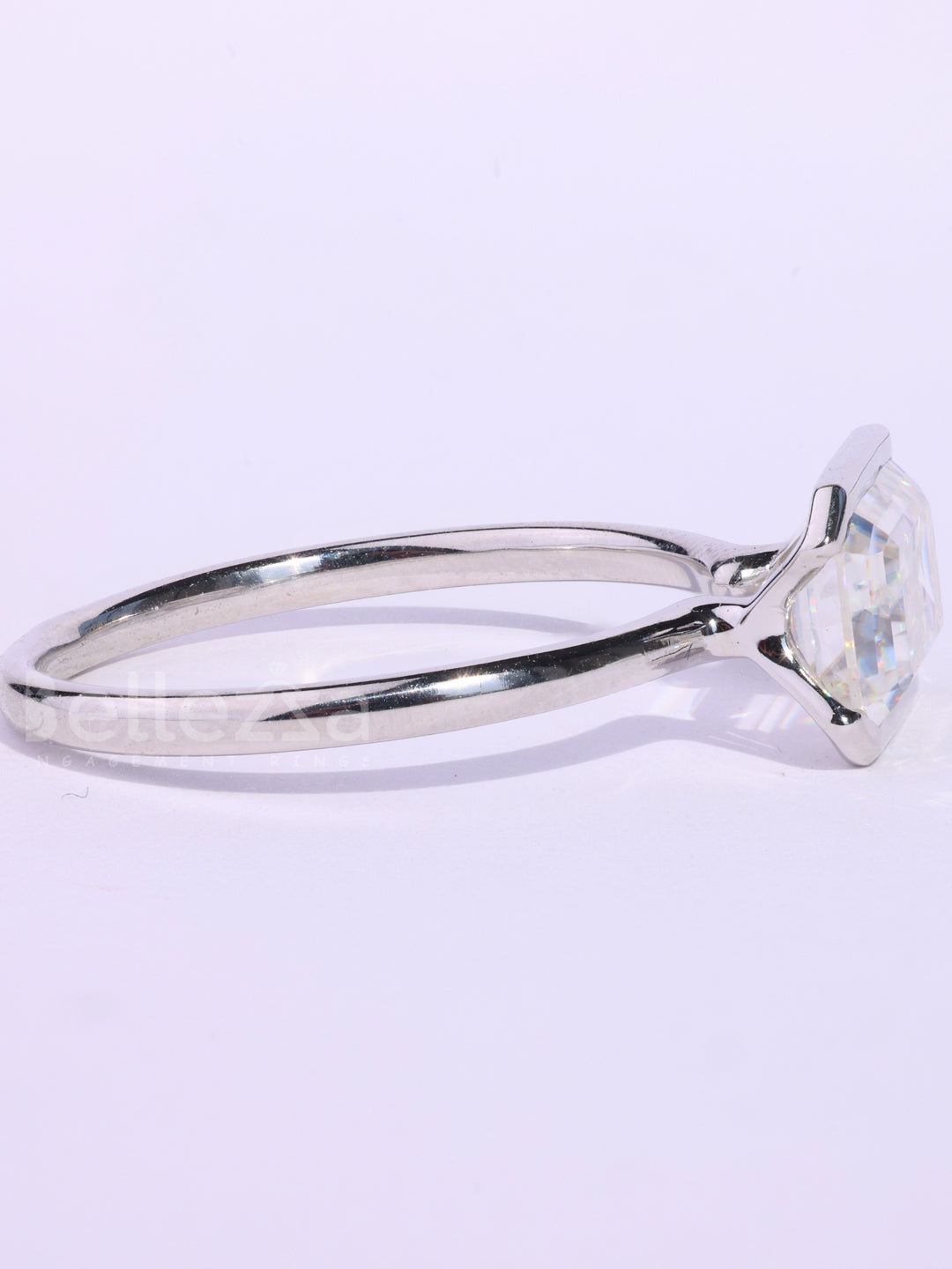 1.50CT East-West Emerald Cut Solitaire Moissanite Engagement Ring