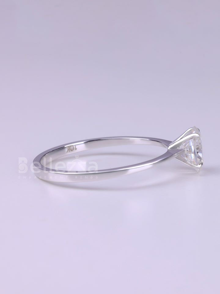 1.0CT Oval Cut Minimalist Solitaire Engagement Ring