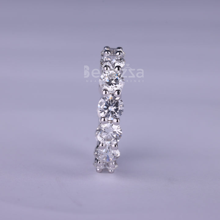 Round Cut Full Eternity Moissanite Wedding Band