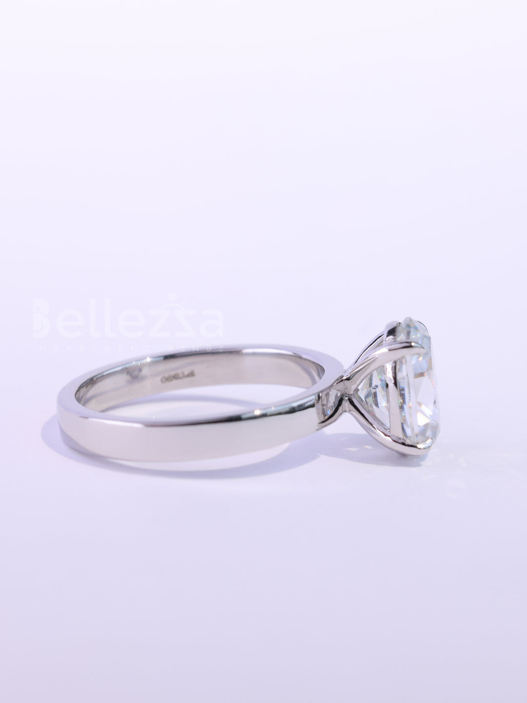 1.0CT Oval Cut Classic Solitaire Wide Band Engagement Ring