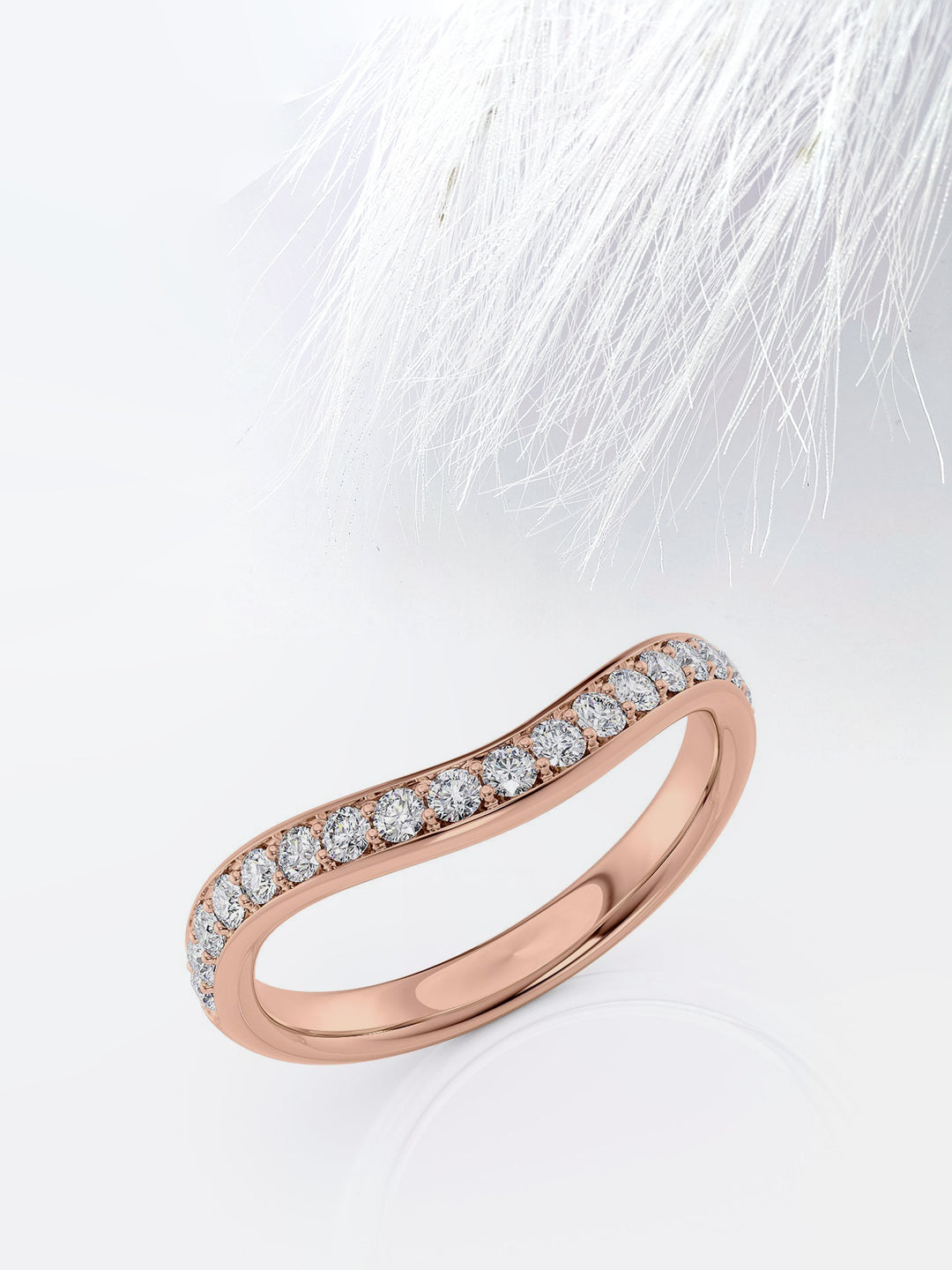 Round Cut Curved Moissanite Men's Diamond Wedding Band