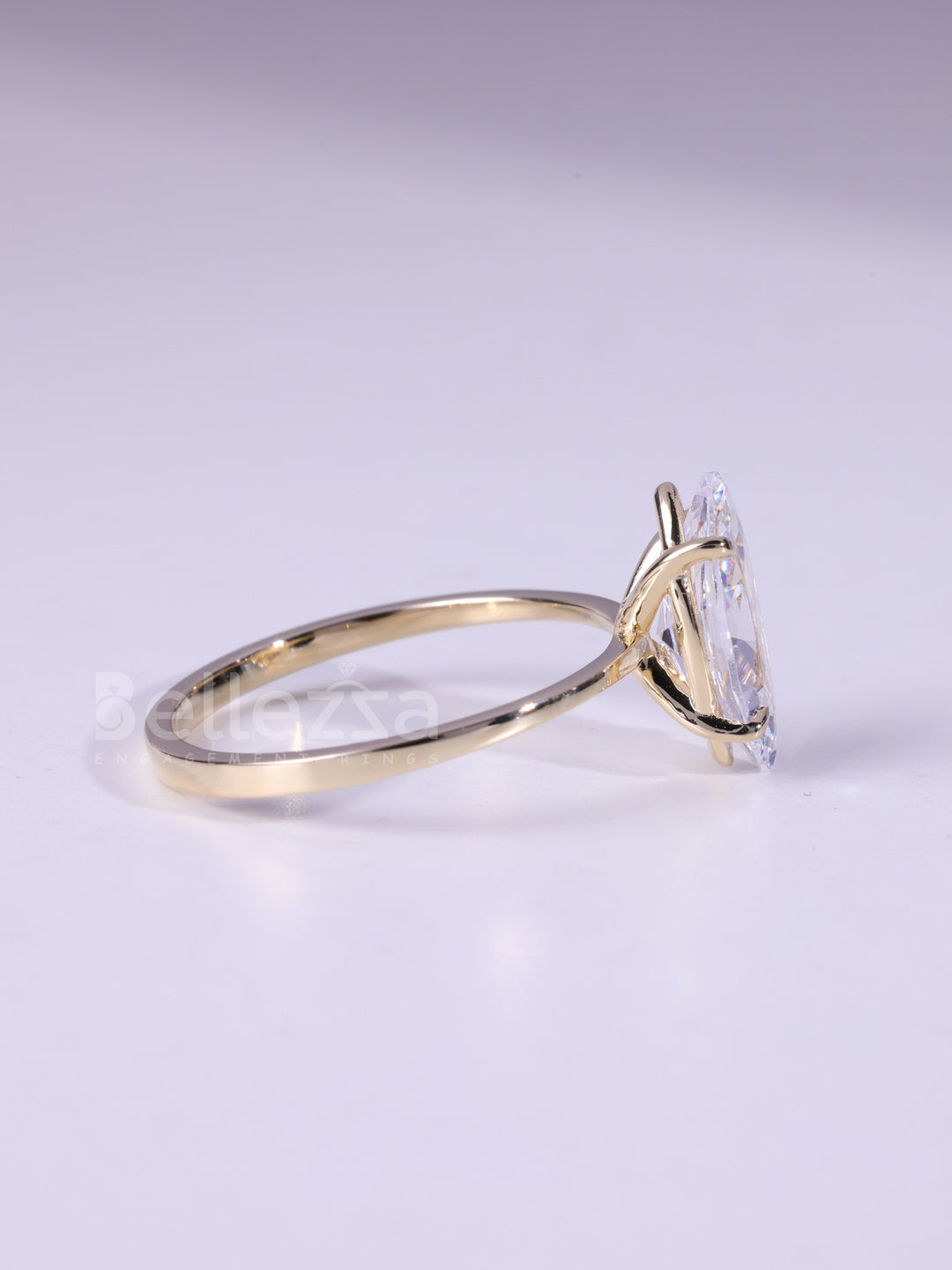 2.0CT Marquise Cut Solitaire Moissanite Engagement Ring