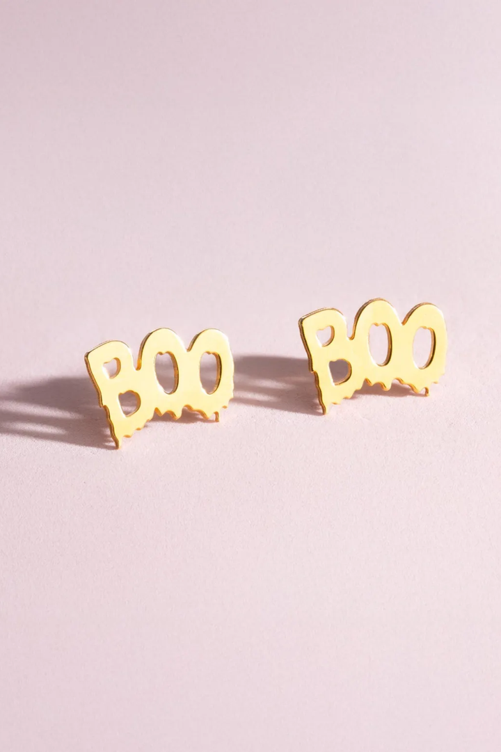 14K Boo Halloween Earrings for Women