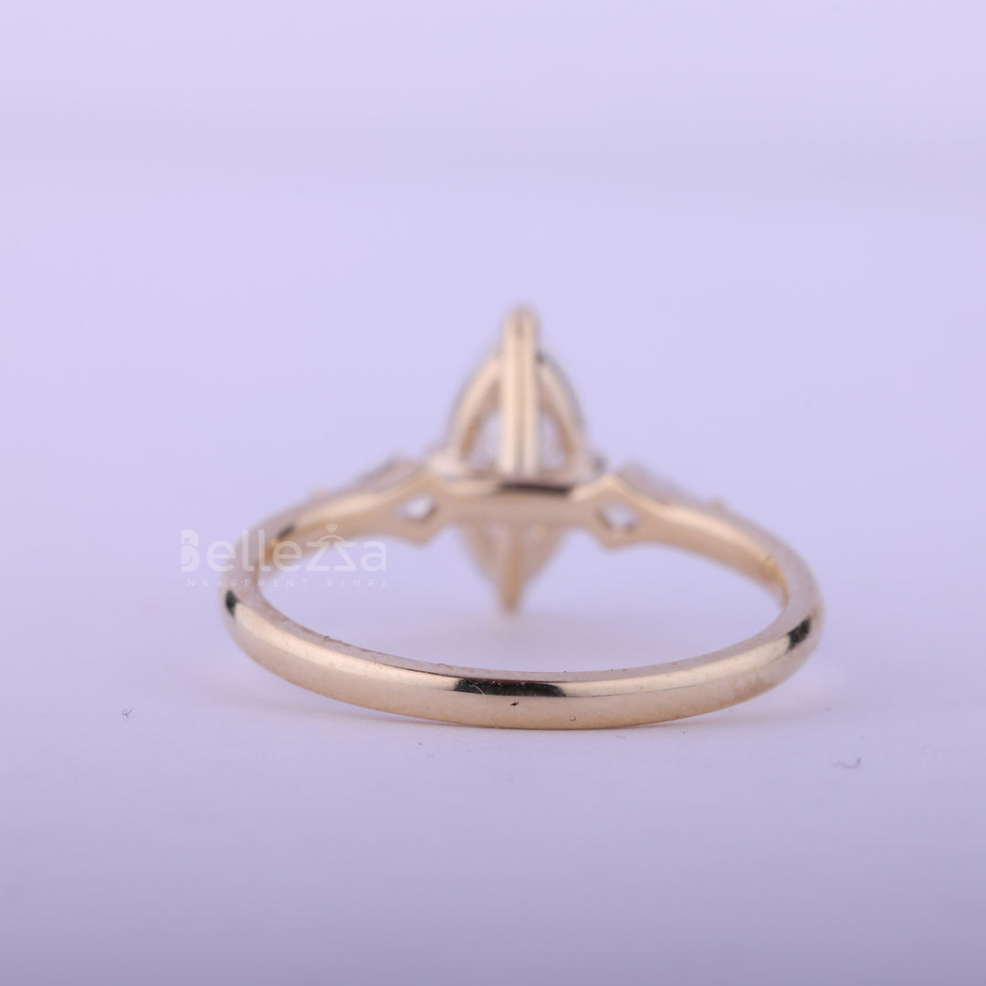 1.50CT Marquise Cut Moissanite Three Stone Engagement Ring