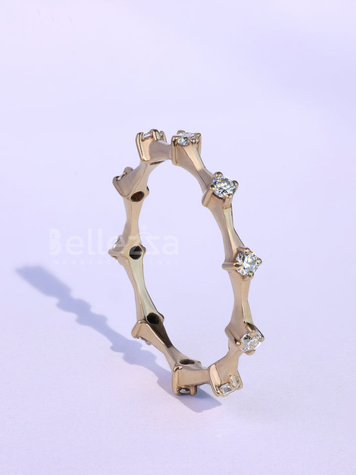 Round Cut Petite Pave Setting Eternity Wedding Band