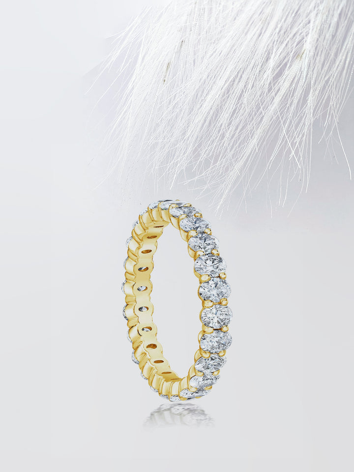 Oval Cut Eternity Diamond Wedding Band For Women