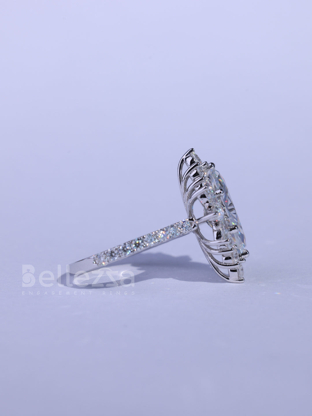 1.50CT Marquise Cut Cluster Diamond Moissanite Engagement Ring