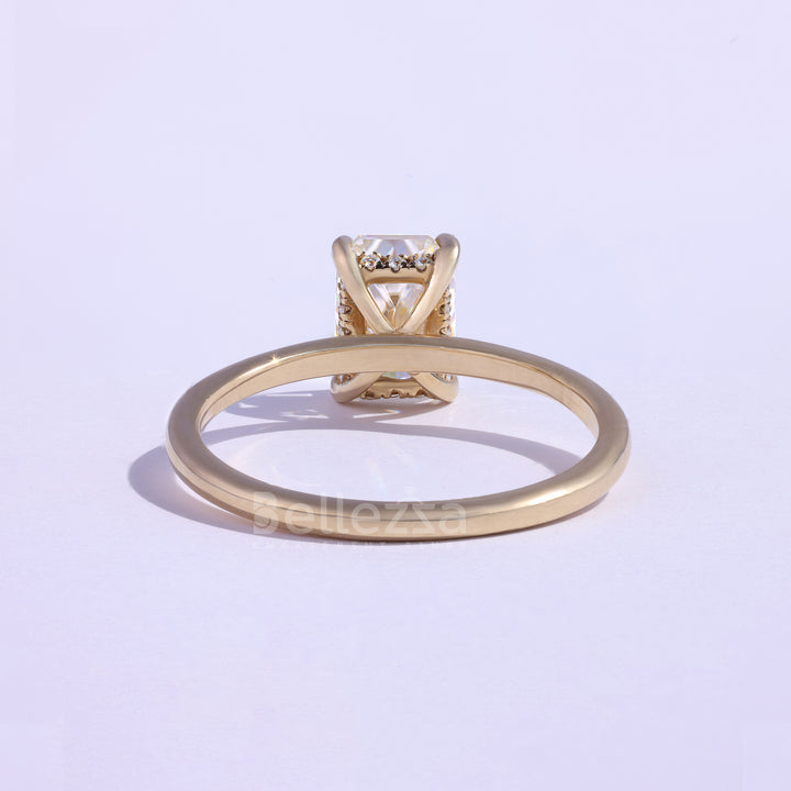 1.50CT Radiant Cut Moissanite Hidden Halo Engagement Ring - Ready to Ship