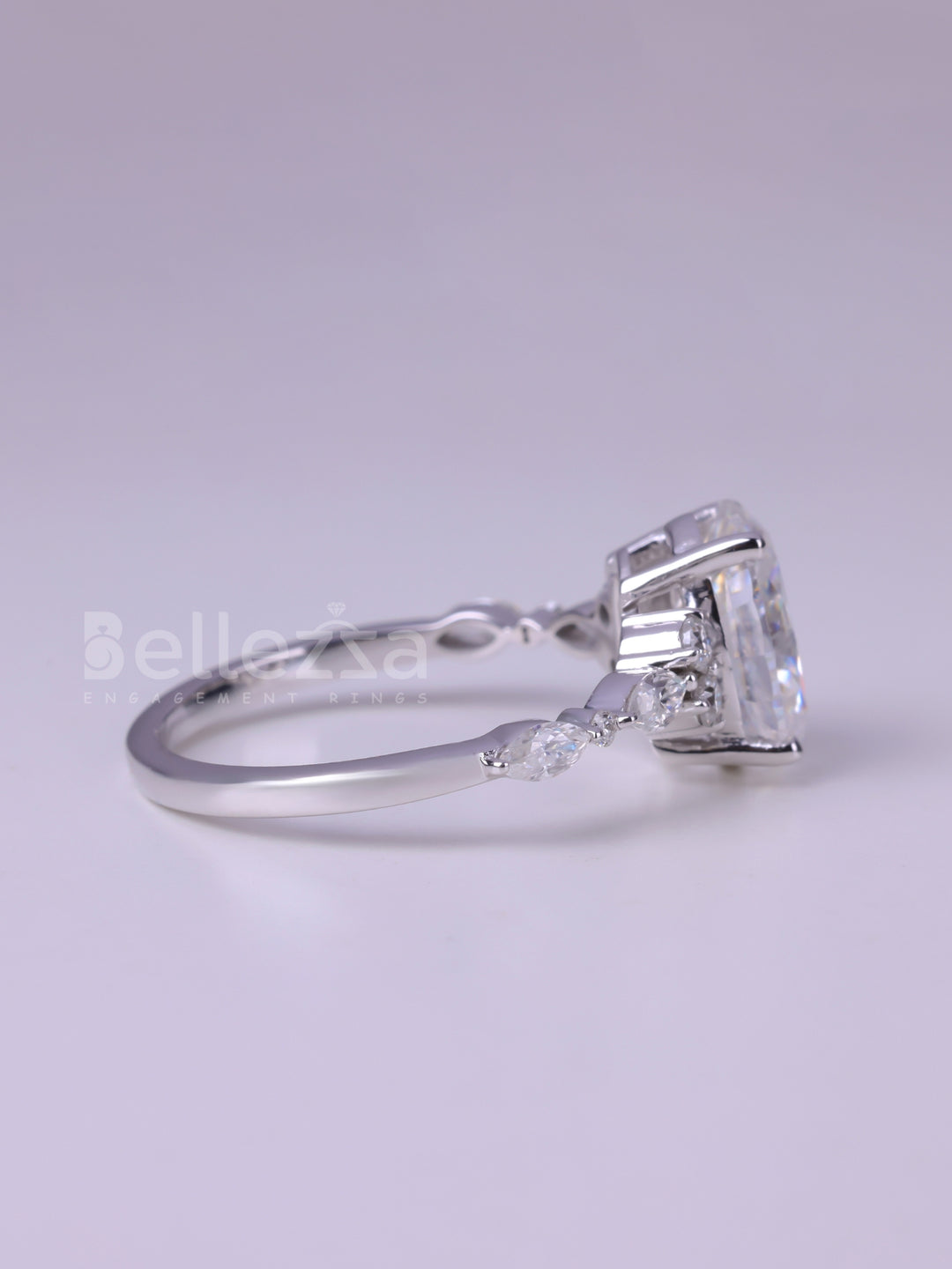 2.50CT Oval Cut Cluster Diamond Moissanite Engagement Ring