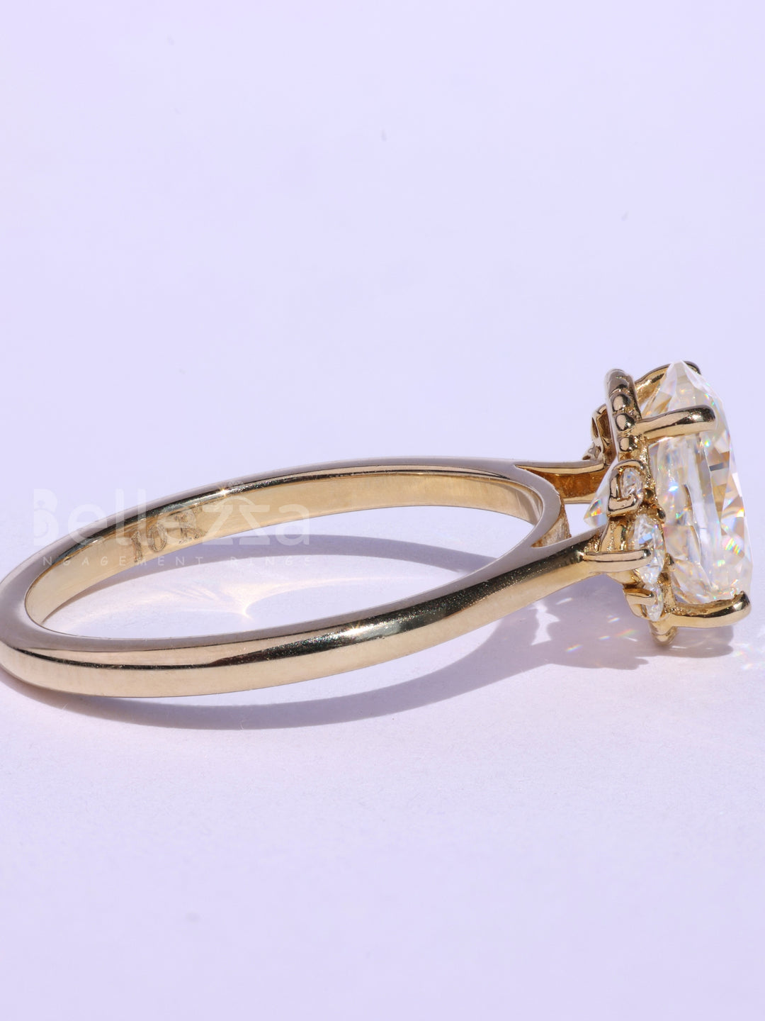 1.50CT Oval Cut Cluster Diamond Moissanite Engagement Ring