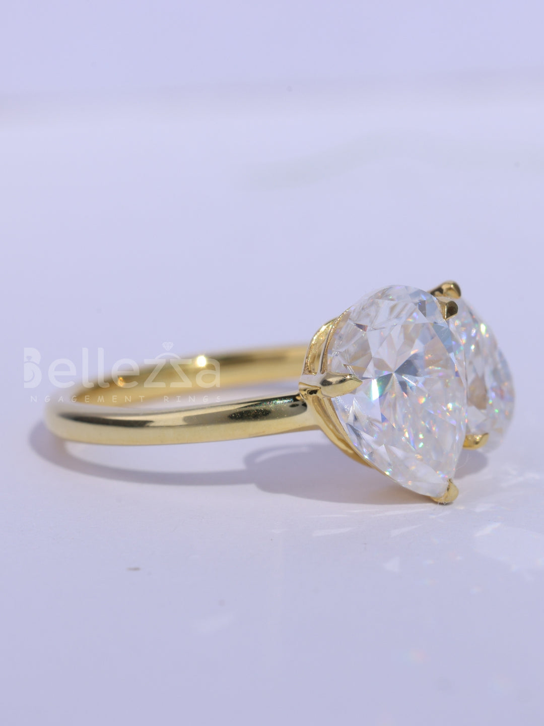 1.50CTW Pear Cut Alternaative Toi Et Moi Moissanite Engagement Ring