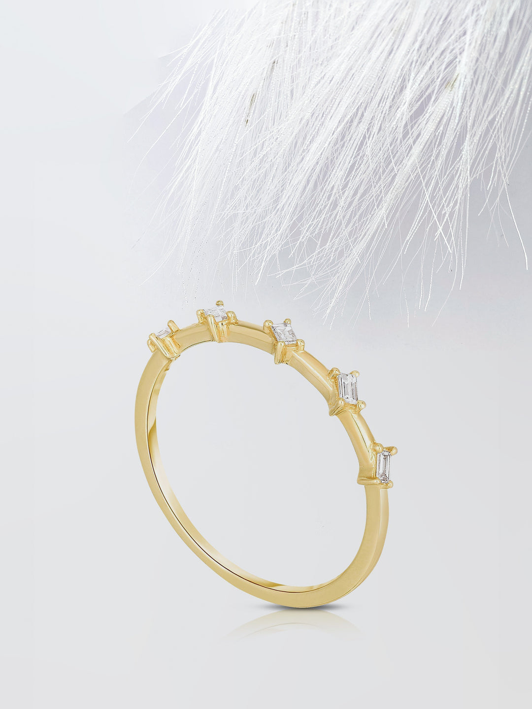 Baguette Cut Half Eternity Diamond Wedding Band For Women