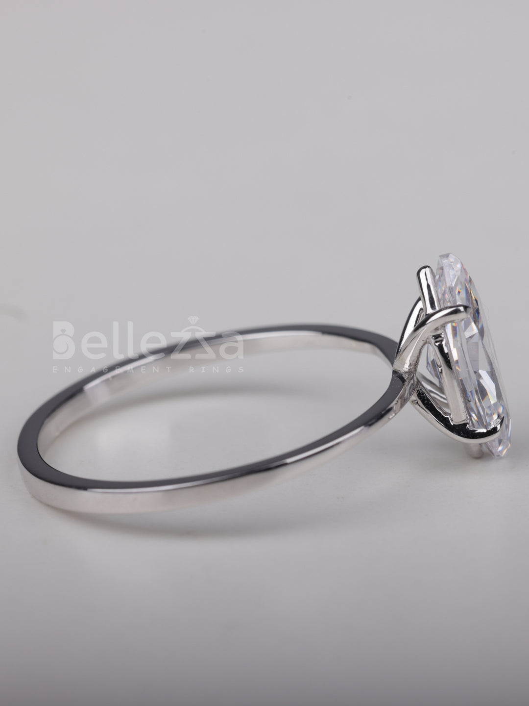 1.0CT Marquise Cut Solitaire Moissanite Engagement Ring