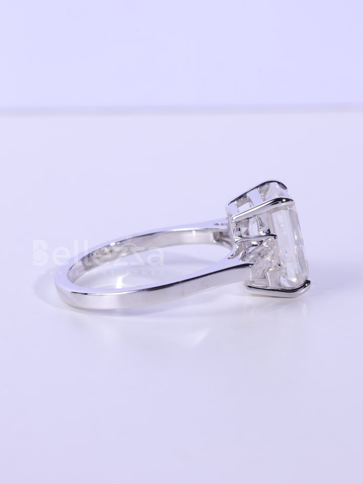 2.0CT-3.0CT Emerald Cut Three Stone Engagement Ring