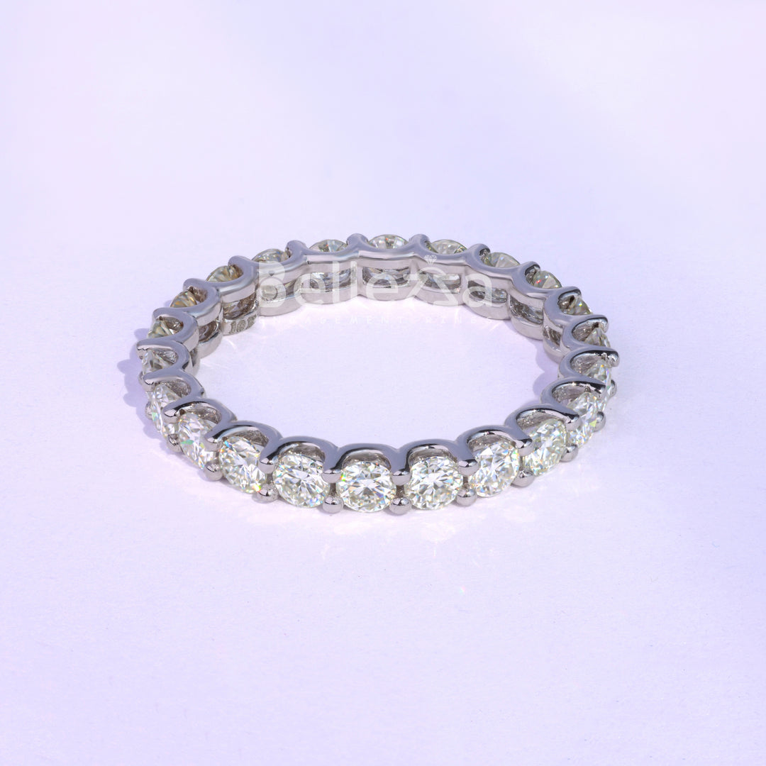 2.5MM Round Diamond Full Eternity Pave Wedding Band - Ready To Ship