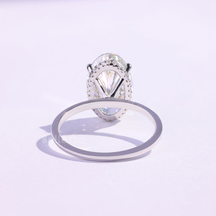 5.50CT Oval Cut Moissanite Hidden Halo Engagement Ring - Ready to ship