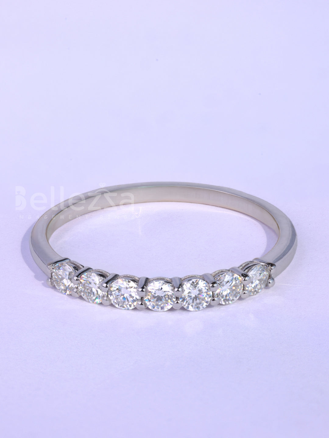 Round Cut Diamond Minimalist Moissanite Wedding Band