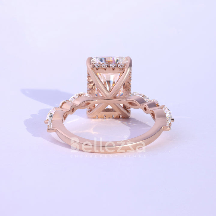 5.0 CT Radiant Cut Pave Setting Engagement Ring - Ready To Ship