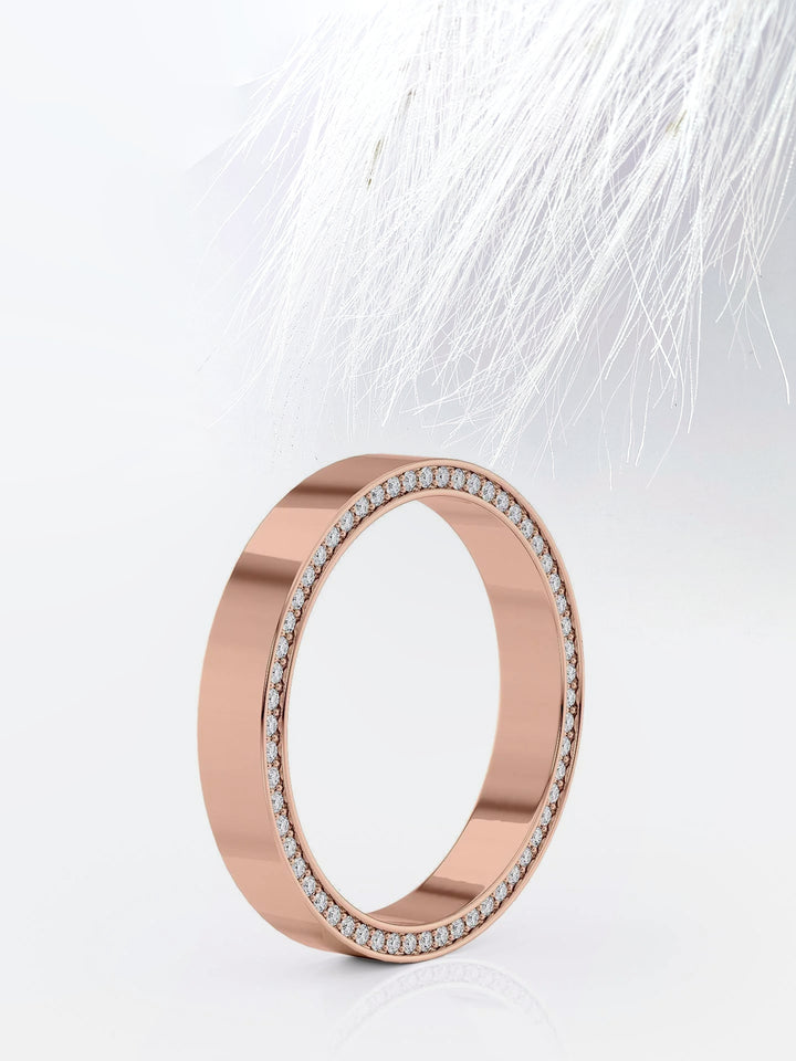 Round Cut Channel Moissanite Men's Diamond Wedding Band