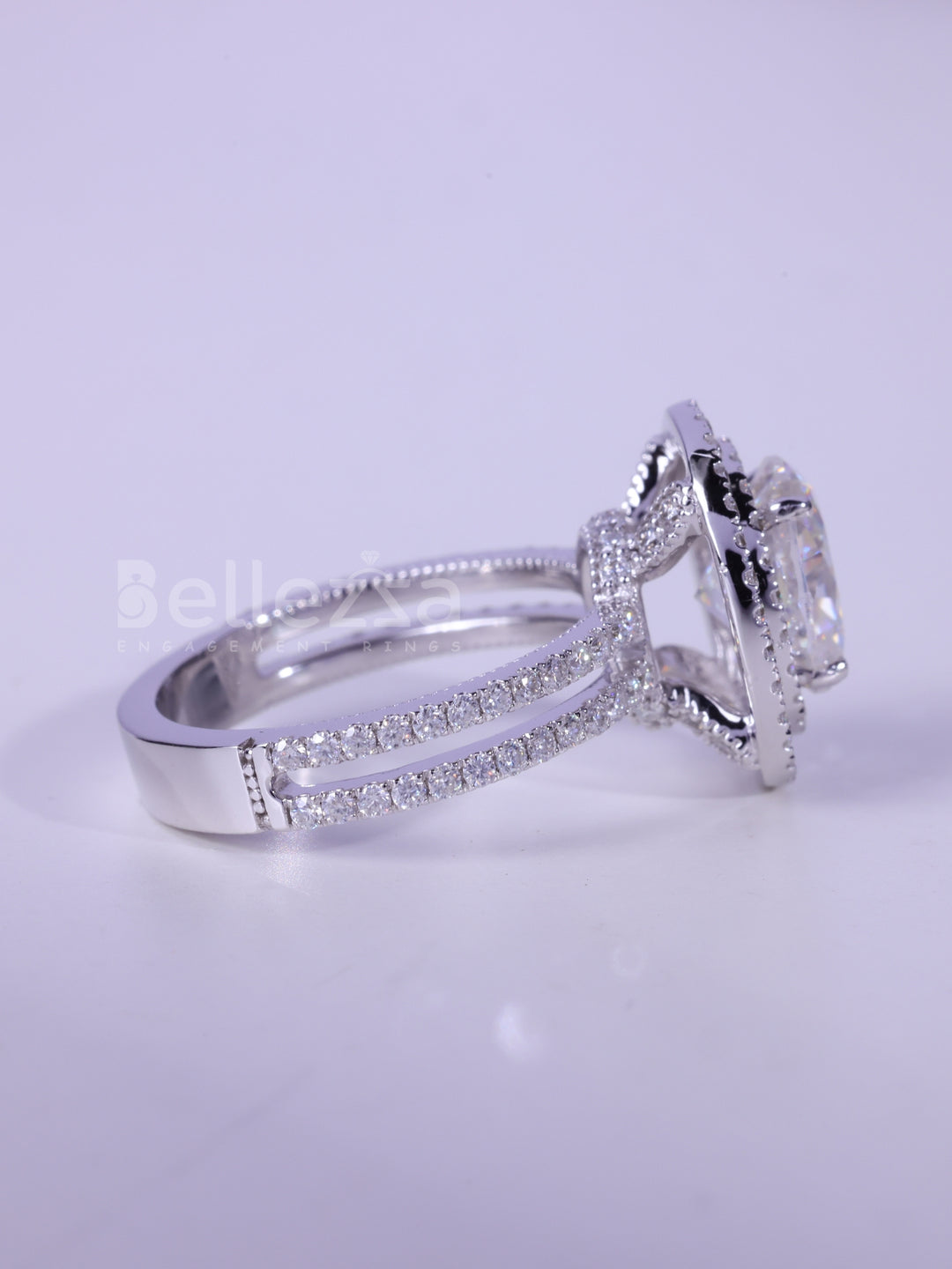 1.50CT Oval Cut Double Halo Moissanite Engagement Ring