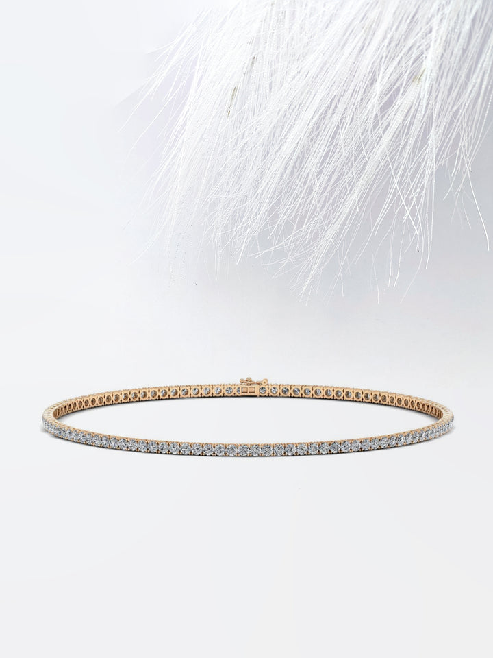 Round Cut Moissanite Riviera Diamond Tennis Necklace For Women