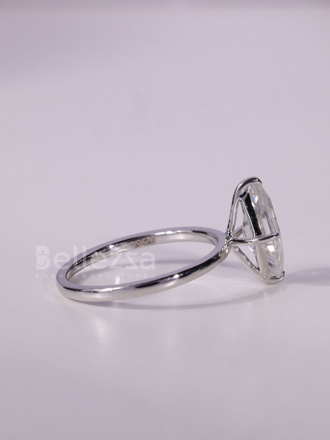 1.0CT Kite Cut Diamond Solitaire Moissanite Engagement Ring