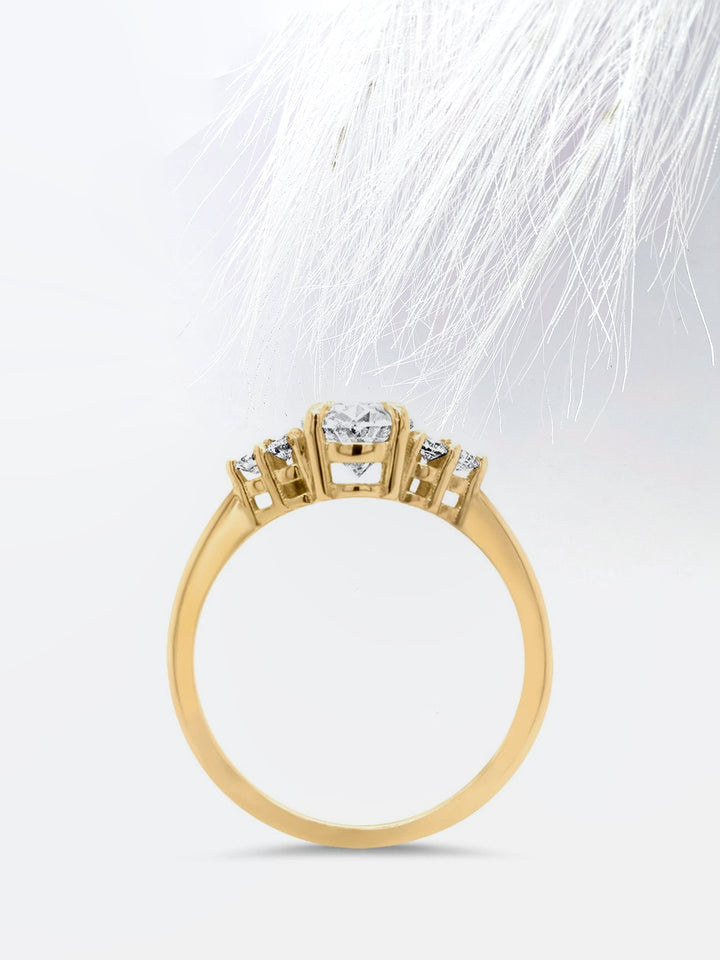 1.0CT Oval Cut Cluster Moissanite Diamond Engagement Ring For Women