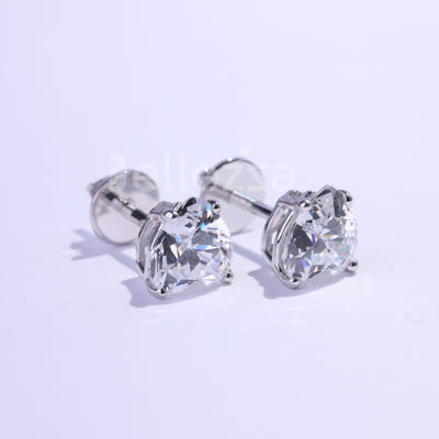 2.0CTW Heart Cut Solitaire Moissanite Stud Earrings
