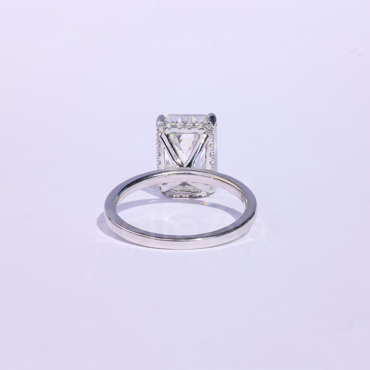 4.0CT Emerald Cut Hidden Halo Engagement Ring - Ready to Ship