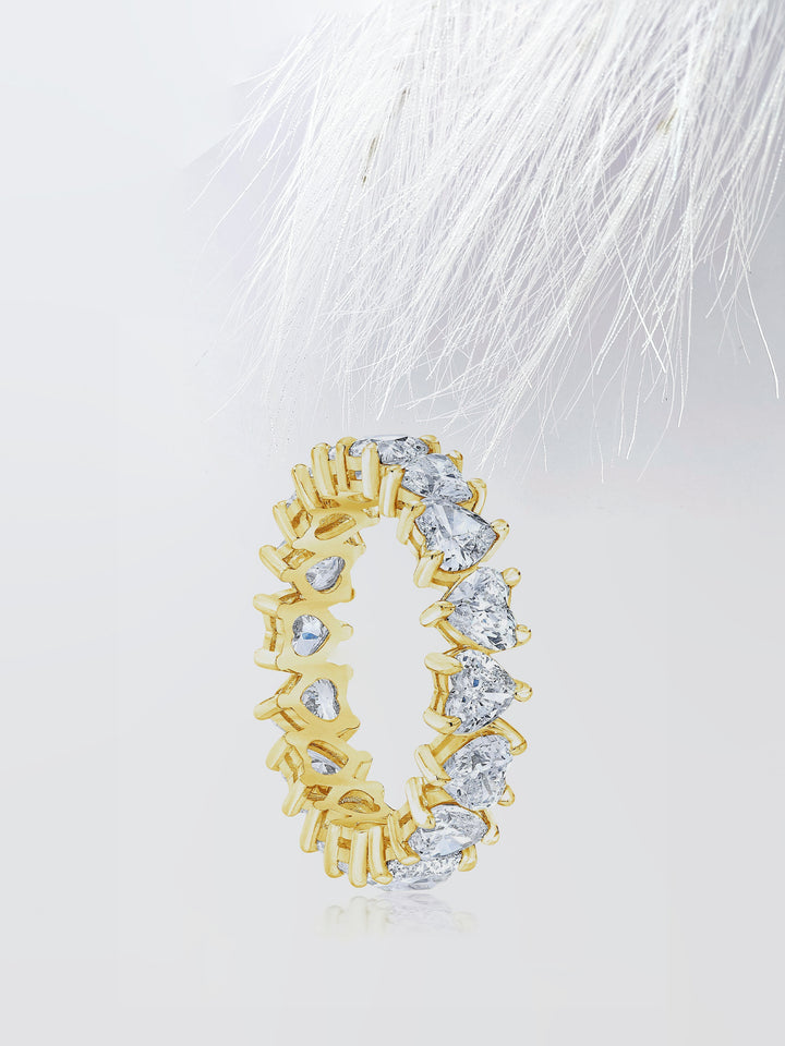 Heart Shaped Eternity Diamond Wedding Band For Women