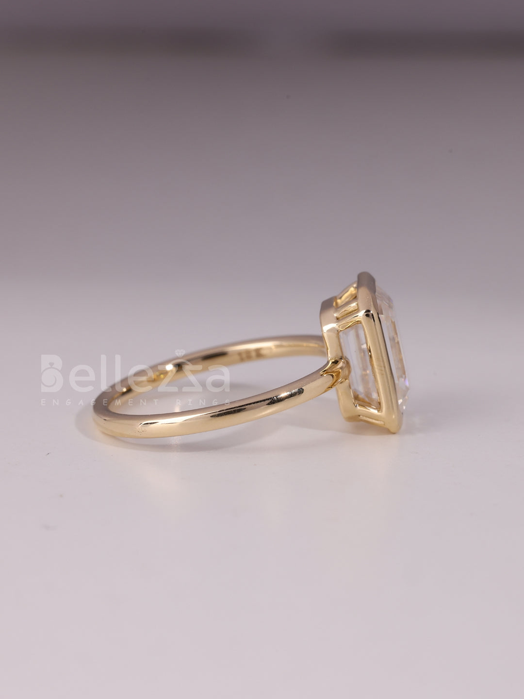 1.50CT-2.50CT Emerald Cut Bezel Setting Engagement Ring