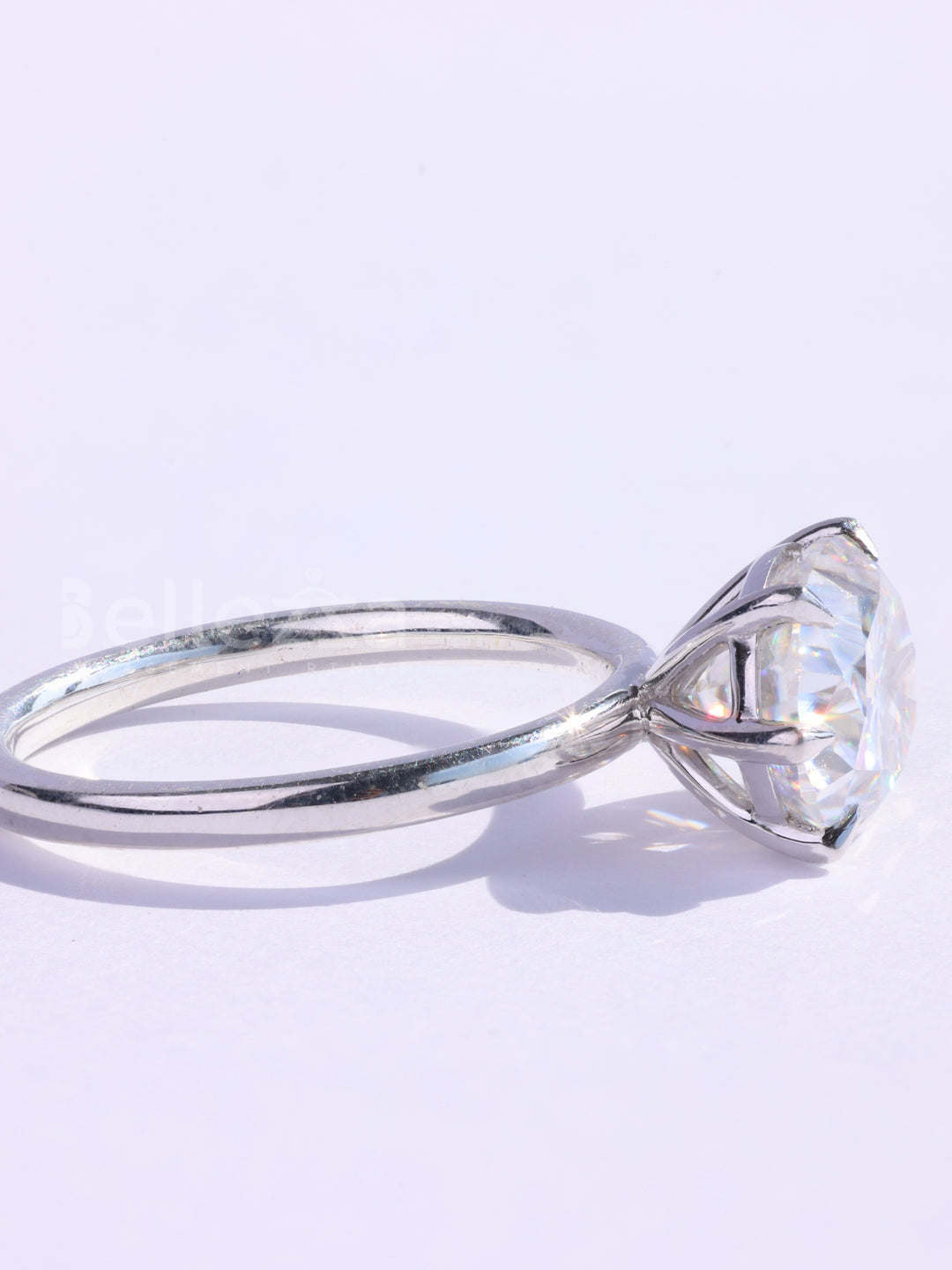 2.0CT East-West Oval Cut Solitaire Moissanite Engagement Ring