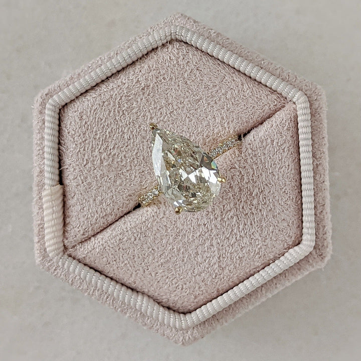 2.50-4.45 CT Pear Diamond Pave Style Engagement Ring
