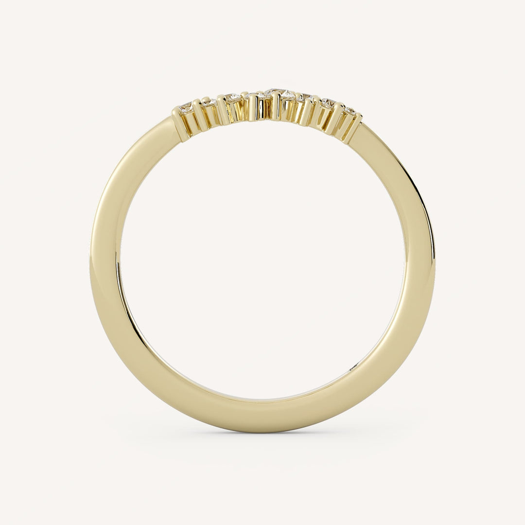 0.12 TCW Round Curved Diamond Wedding Band