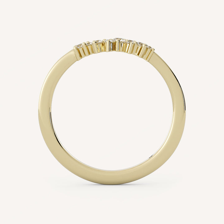 0.12 TCW Round Curved Diamond Wedding Band