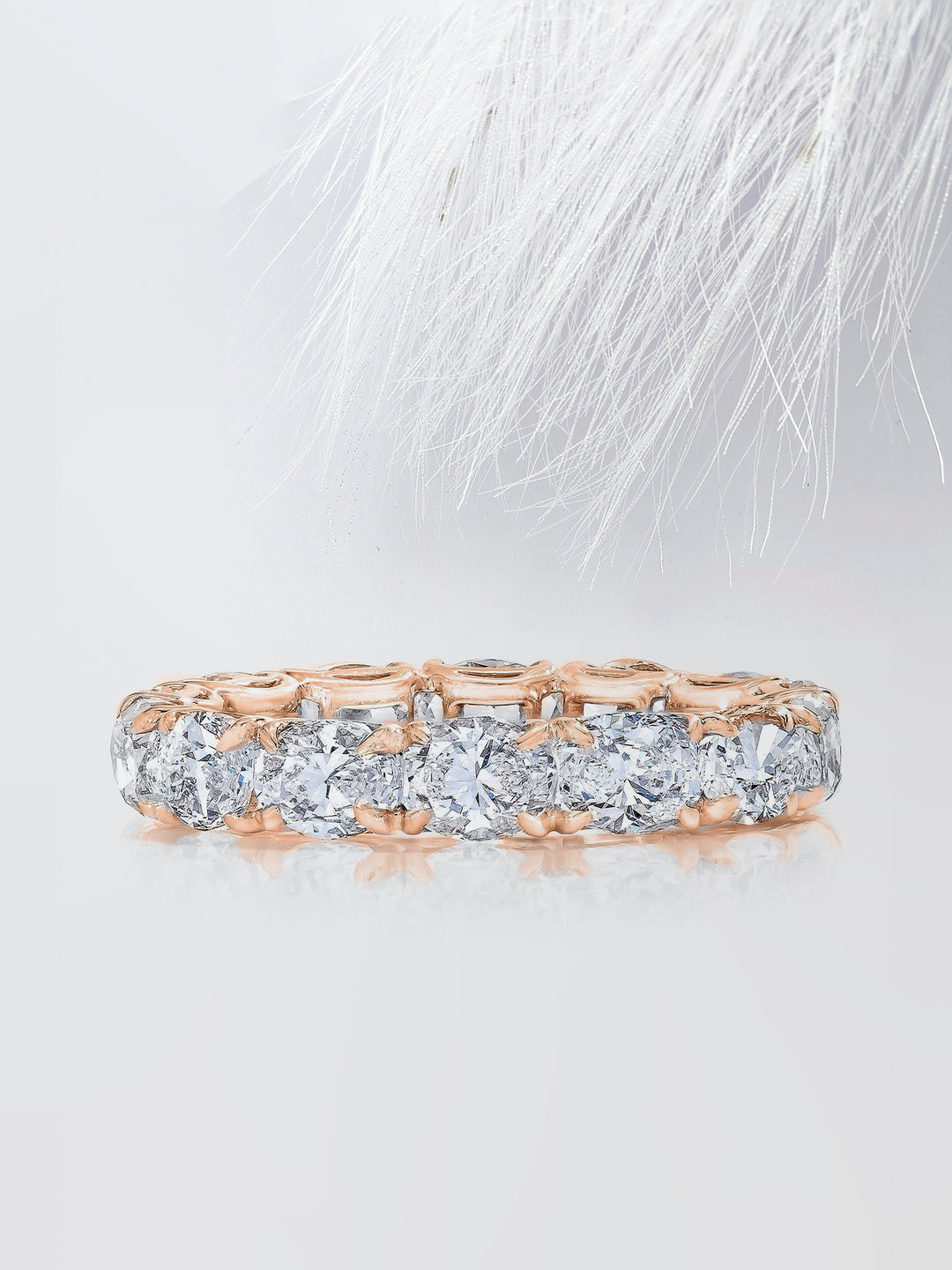 Oval Cut Eternity Diamond Wedding Band For Women