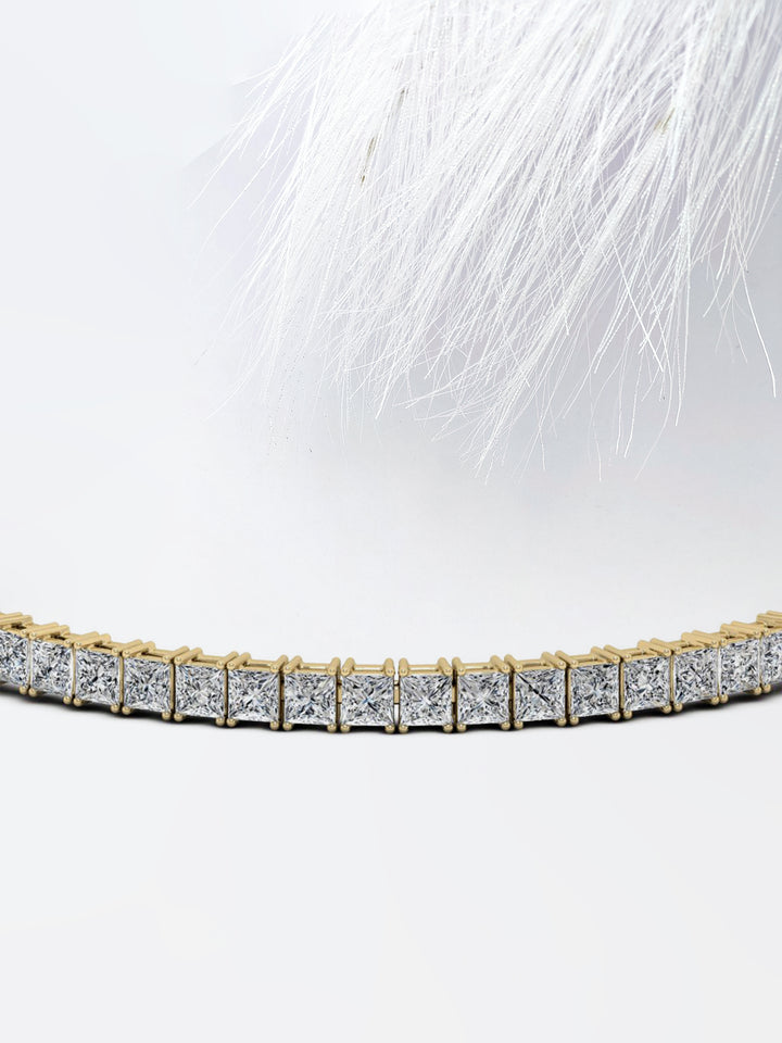 16.8 Princess Cut Tennis Moissanite Diamond Bracelet For Women