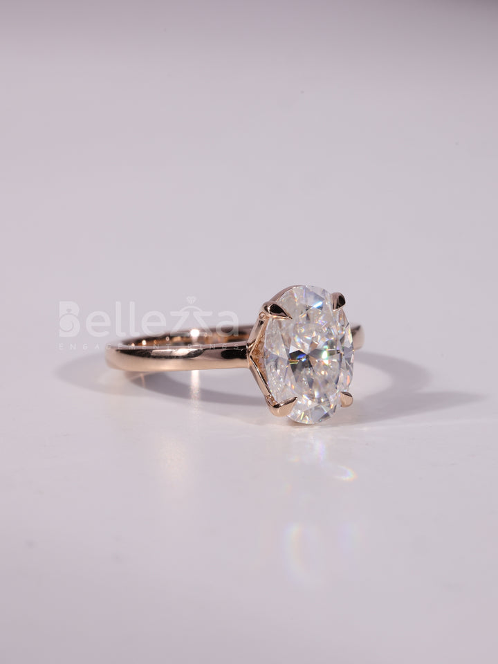 1.50CT-2.50CT Oval Cut Solitaire Moissanite Engagement Ring