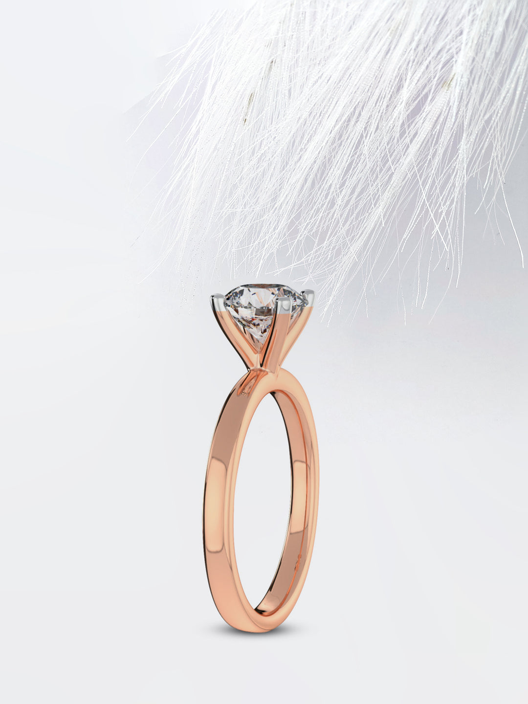 1.5CT Round Cut Solitaire Moissanite Diamond Engagement Ring in White Gold