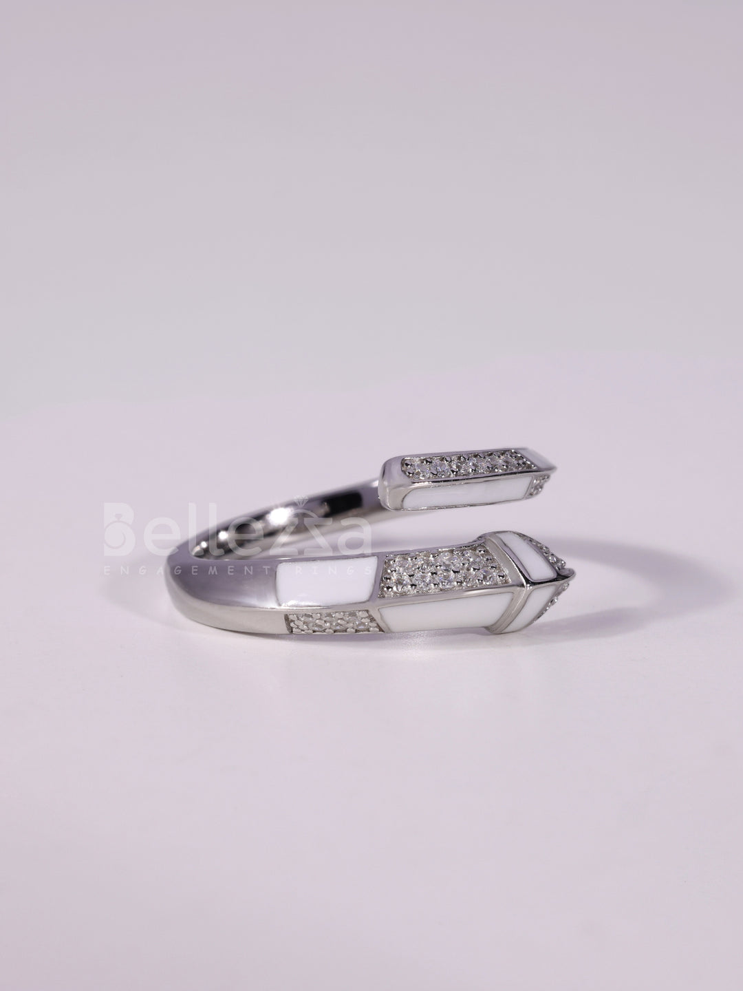 0.60TCW Round Cut Unique Style Bypass Shank Wedding Band