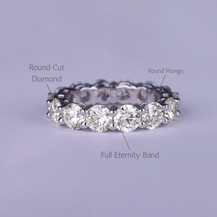 Round Cut Full Eternity Moissanite Wedding Band