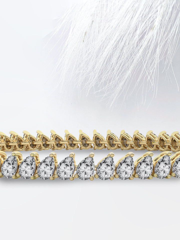 7.0ct Pear Cut Moissanite Tennis Diamond Bracelet For Women