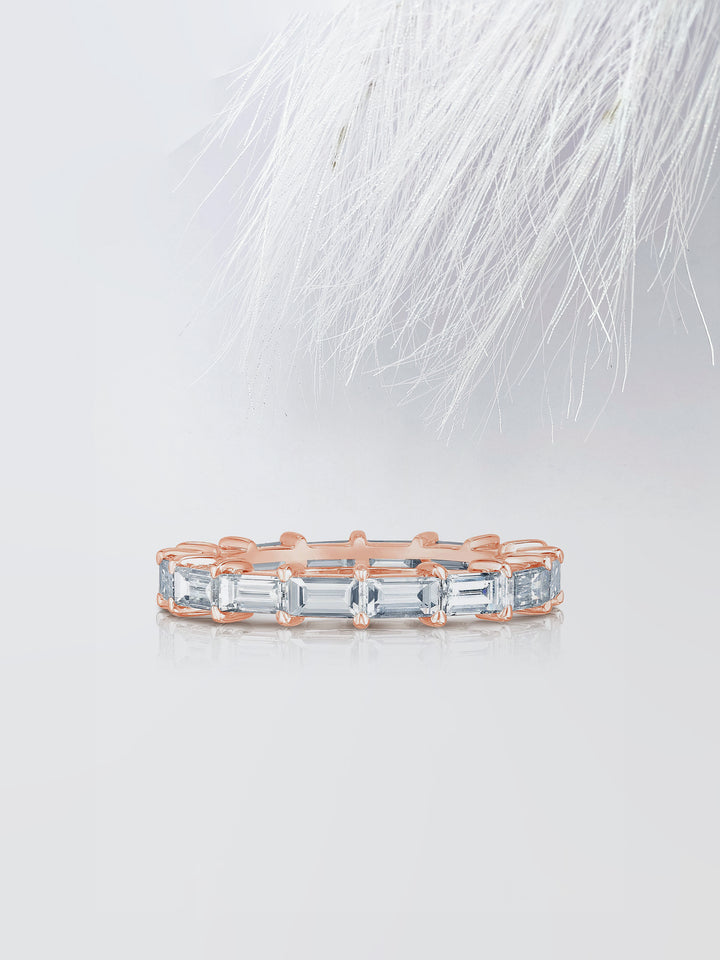 Baguette Cut Eternity Diamond Wedding Band For Women